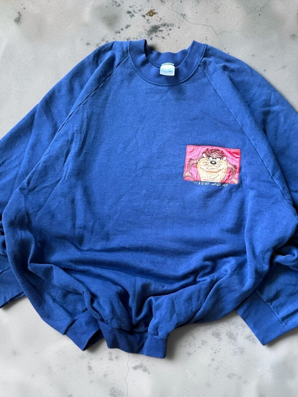Vintage 1995 Taz Embroidered Warner Bros XXL Crewneck Tazmanian Devil Sweatshirt